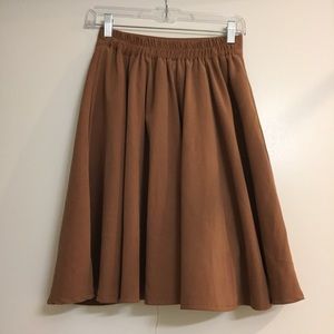 Brown Skirt Knee Length